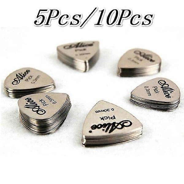5st / 10st Metall Gitarr Plock 0,3 mm Tunn Hållbar Silver Färg Professionell Bas Ukulele Gitarr Plockar