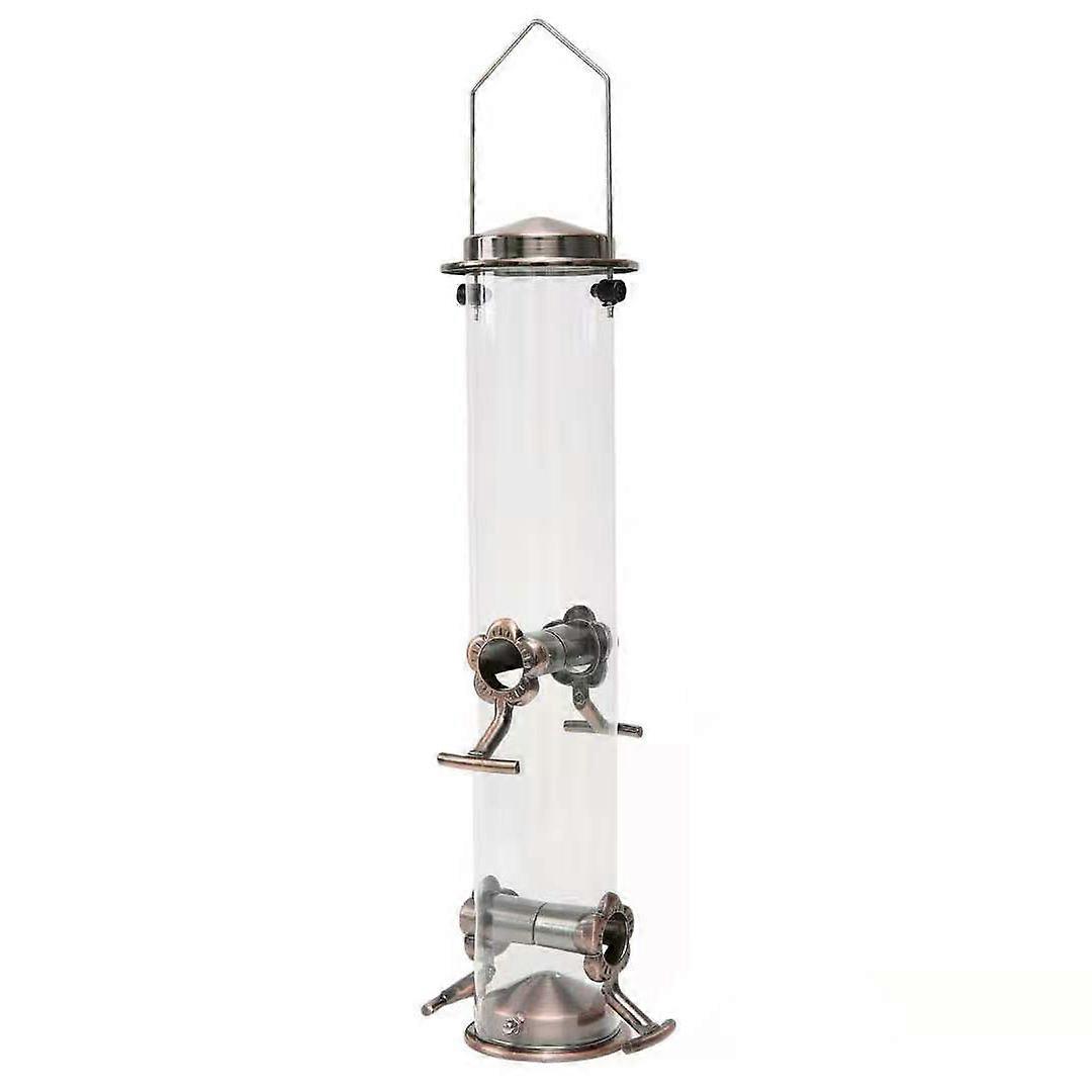 Hängendes Vogelfutterhäuschen für den Außenbereich aus Metall mit Kupfer-Finish Wildvogelfutter 15" (Samen nicht im Lieferumfang enthalten)