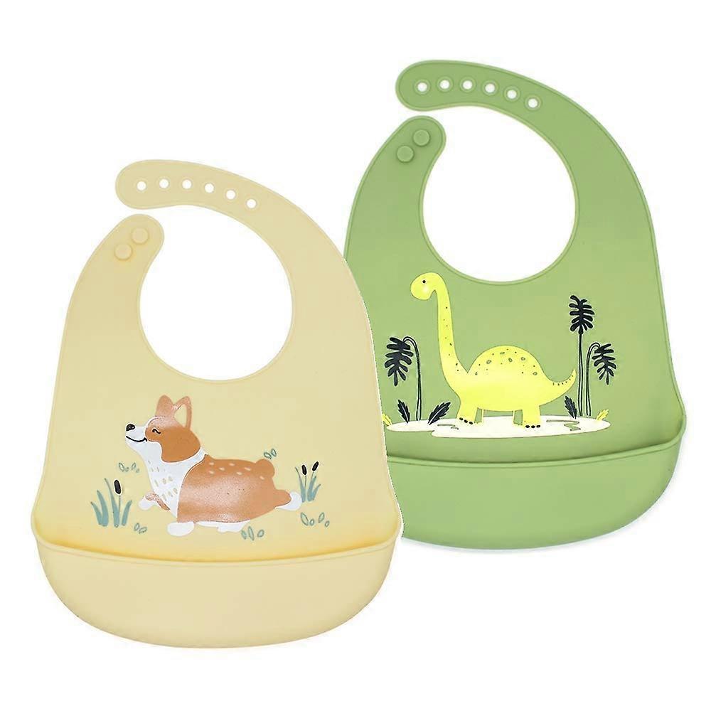 Baby Silicone Bibs 2 Set (Ballena)
