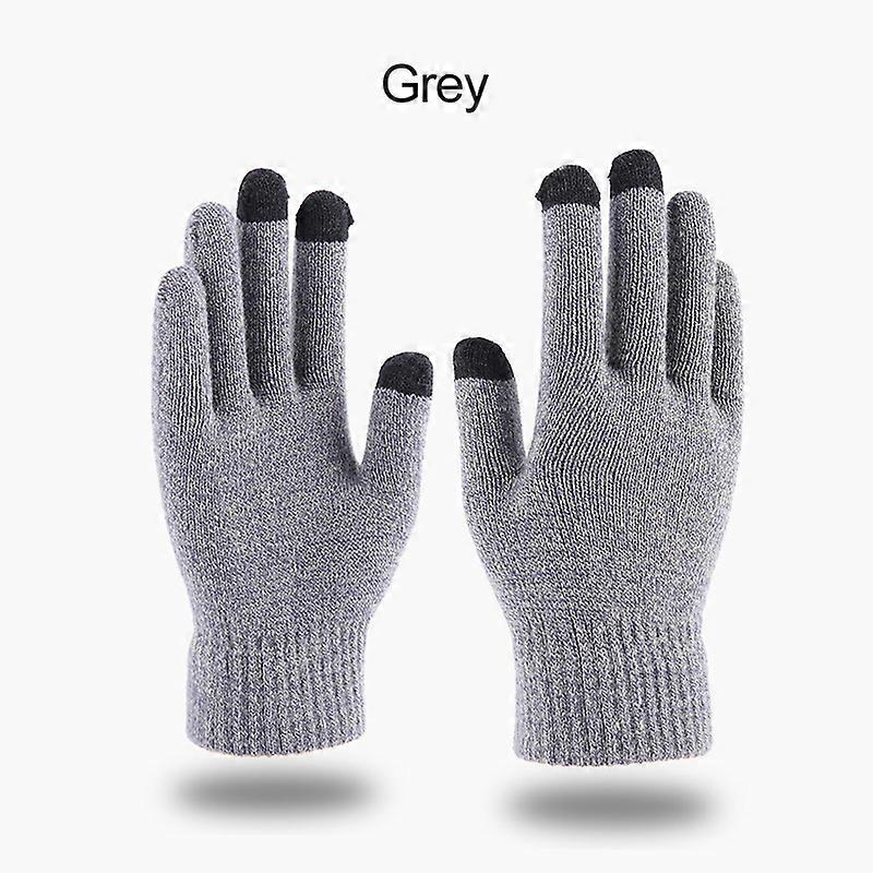 New Winter Men Knitted Gloves Touchscreen High Quality Male Mitten Thicken Warm Wool Cashmere Solid Women Business Gloves Autumn