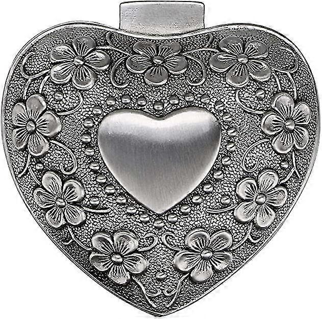 Metal Trinket Storage Box Antique Jewellery Storage Case Heart Shape Small Storage Box For Ring Necklaces Earrings Trinket Keepsake Display Orga