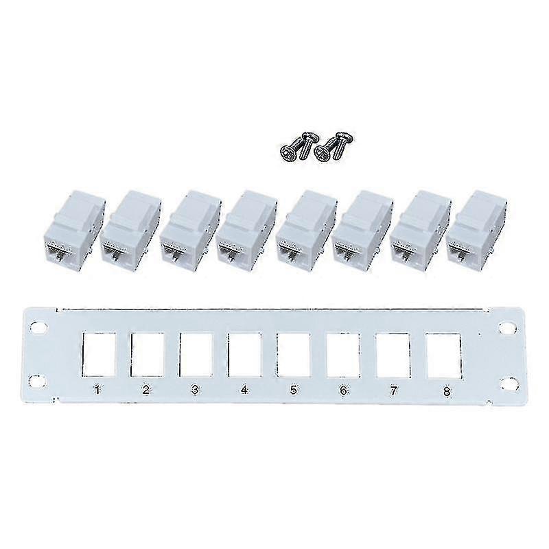 19in Rackmount Or Wall Mount 8 Port Network Patch Panel (cat6 Rj45 Patch Panel)