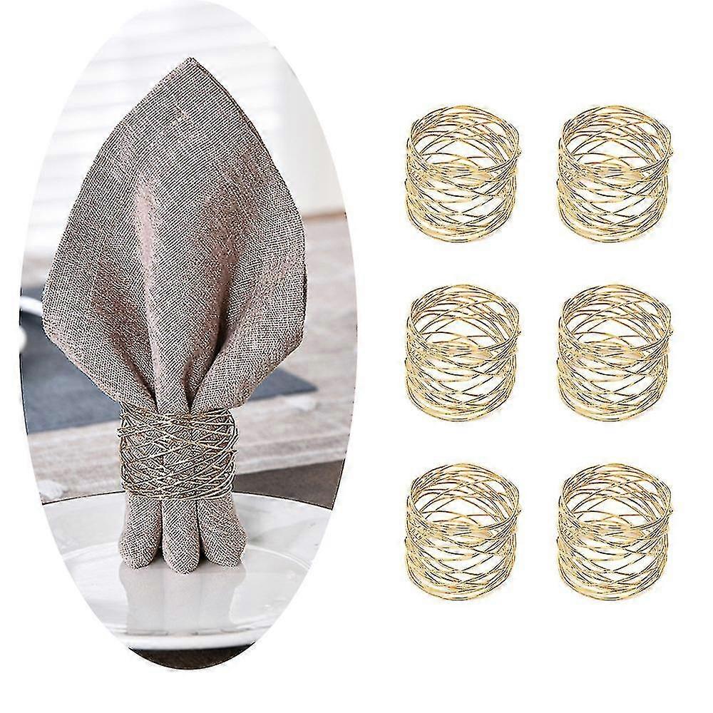 Silver rund mesh servettring H (förpackning med 6)