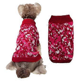 Hund Genser Strikkevarer Pet Coats Vinterklær Dog Klær &; Tilbehør Christmas Hooded Camouflage Pet Sweater Liten Medium Dog Klær (S)C