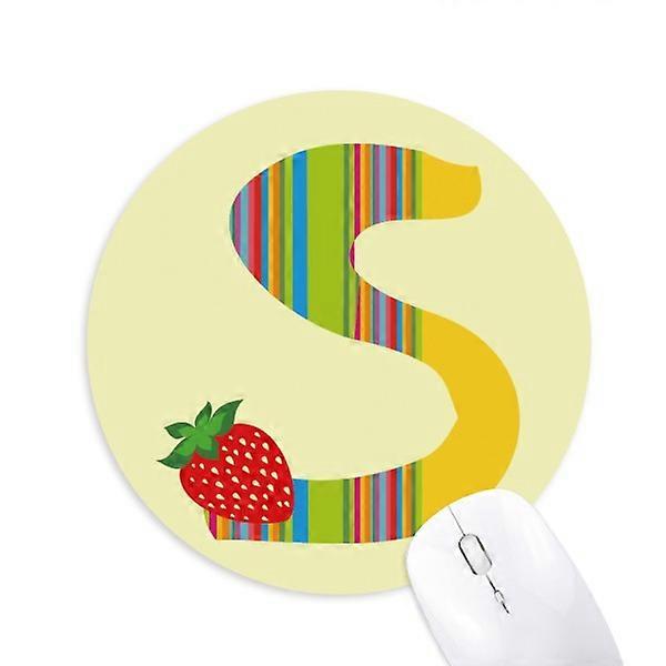 S Alfabe Çilek Meyve Sevimli Desen Mouse Pad