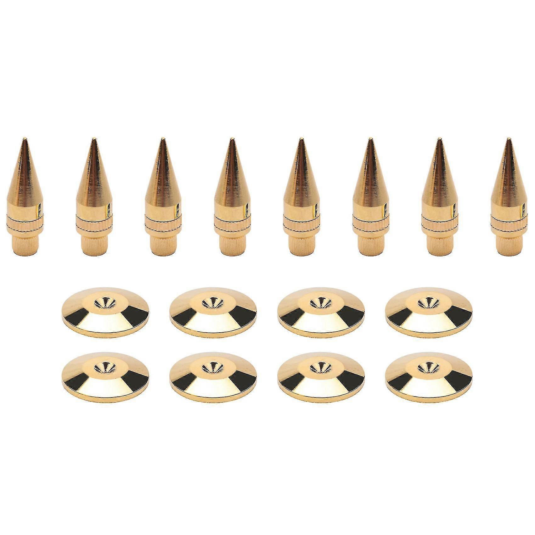 8 Pairs Copper Speaker Spike Isolation Stand With Base Pad Feet Mat For Speaker, Amplifier, Dvd Pla
