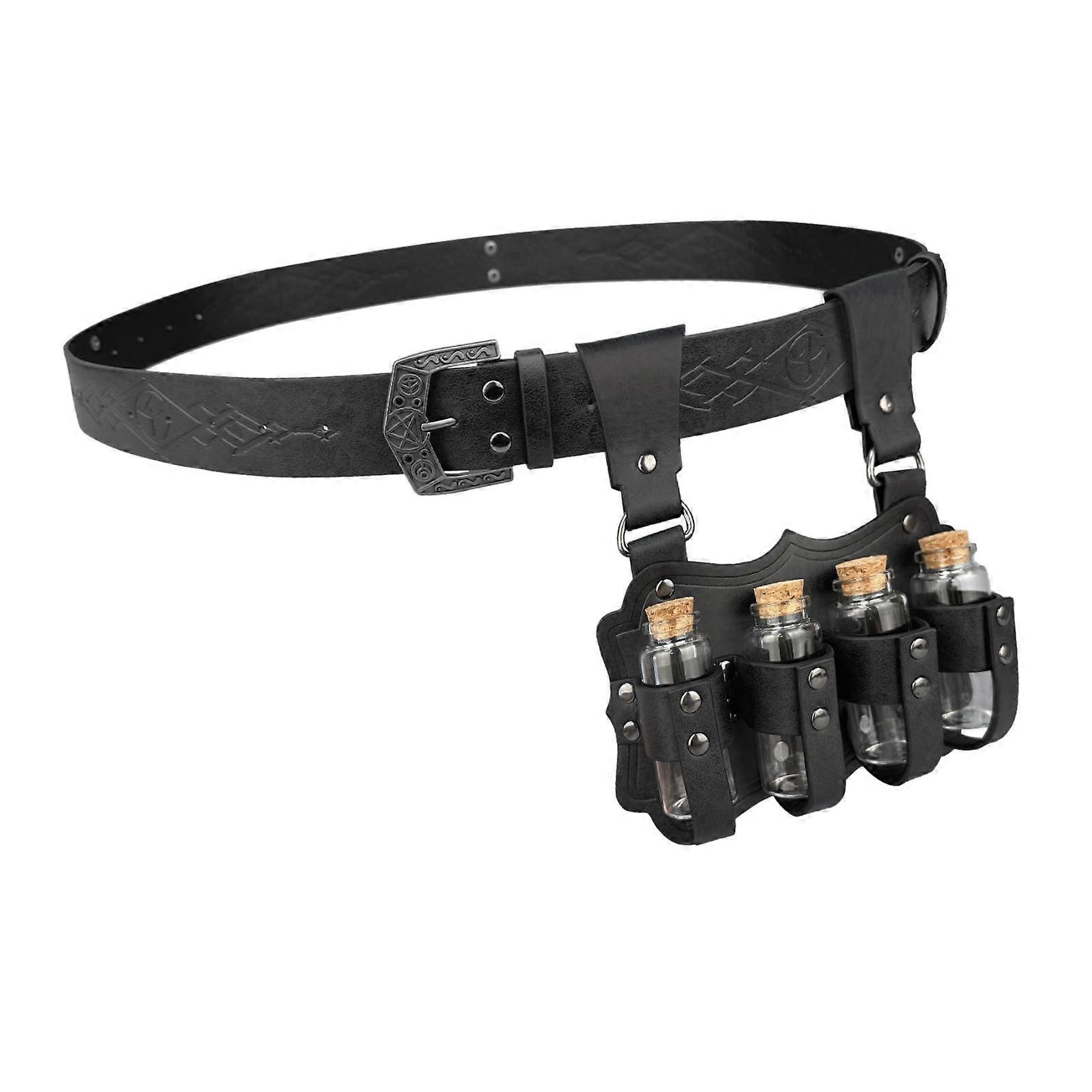 Ortaçağ Simya Kemeri Bel Perçin Kemeri Bluz Yıldönümleri Pantolon Siyah