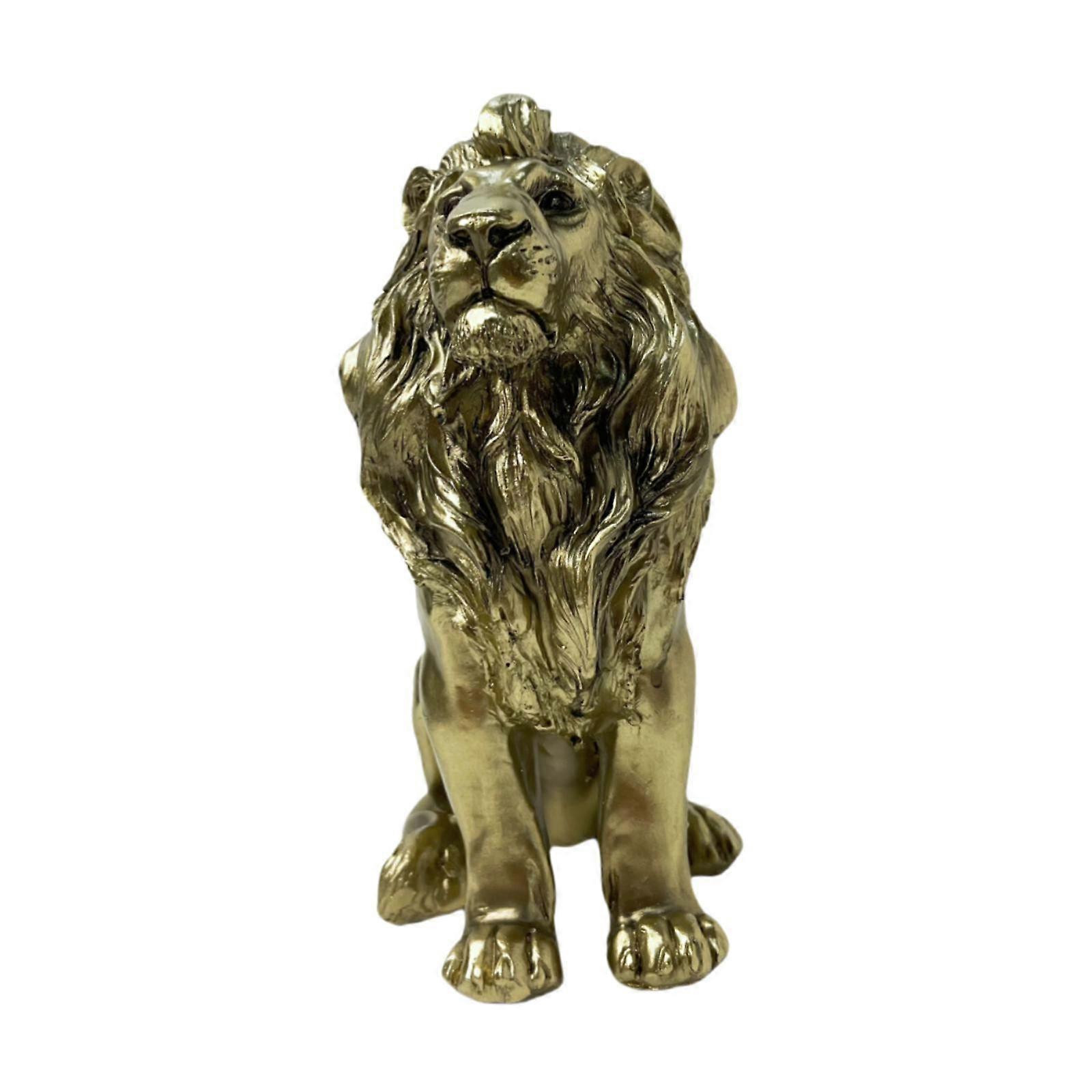 Lion Figurine Tabletop Ornament Table Centerpiece for Yoga Studios Versatile Golden