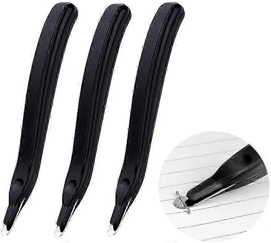 3 PCS Professional Magnetic Staple Remover Puller, Rubberized Staple Removal Tool(Black)