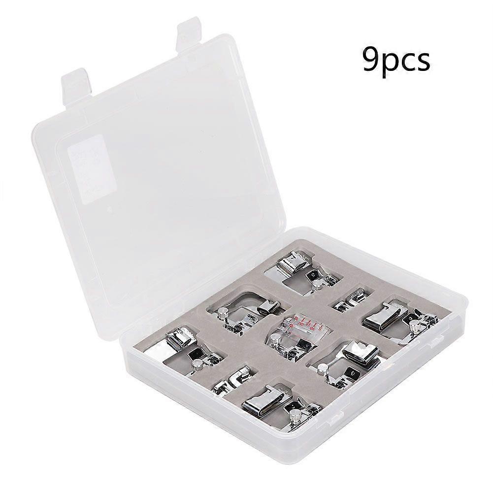 9pcs Multifunctional Electric Sewing Machine Accessories Knit Roll Presser Foot Set