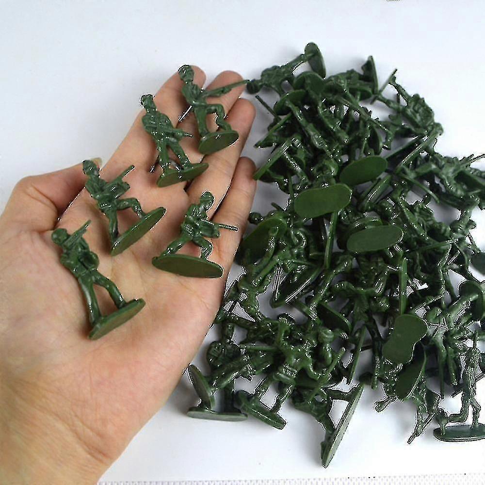 100 PCsミリタリープレイセットプラスチックおもちゃの兵士男性3.8cmフィギュア
