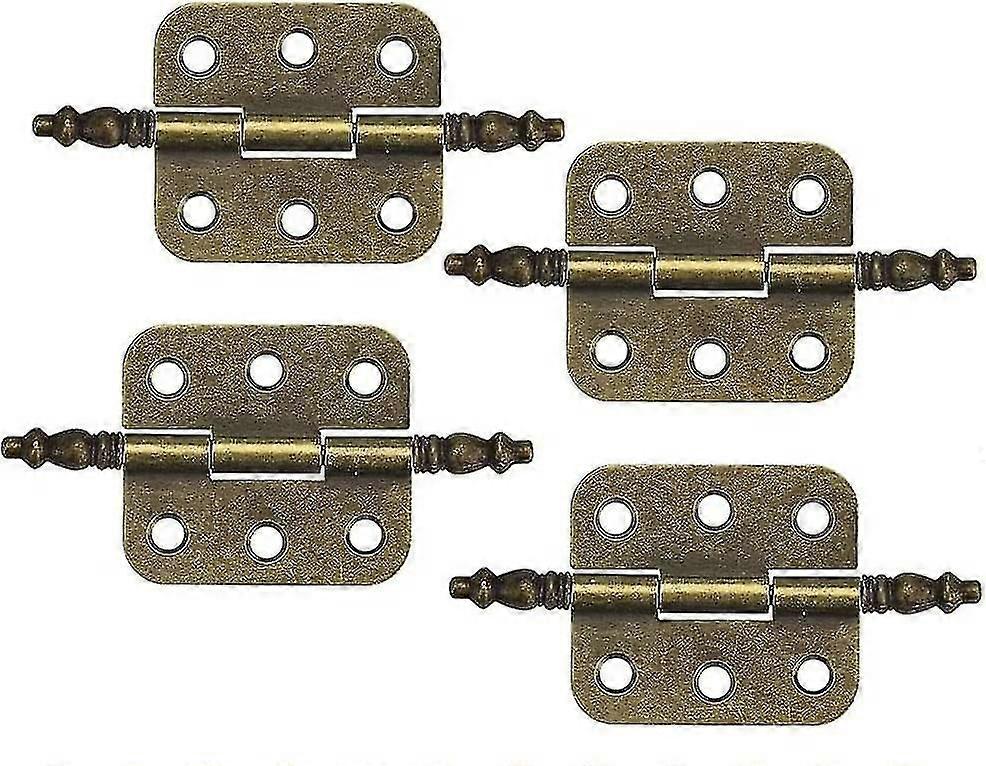 4 Pcs Mini Hinges Antique Bronze Retro 6 Holes Hinges
