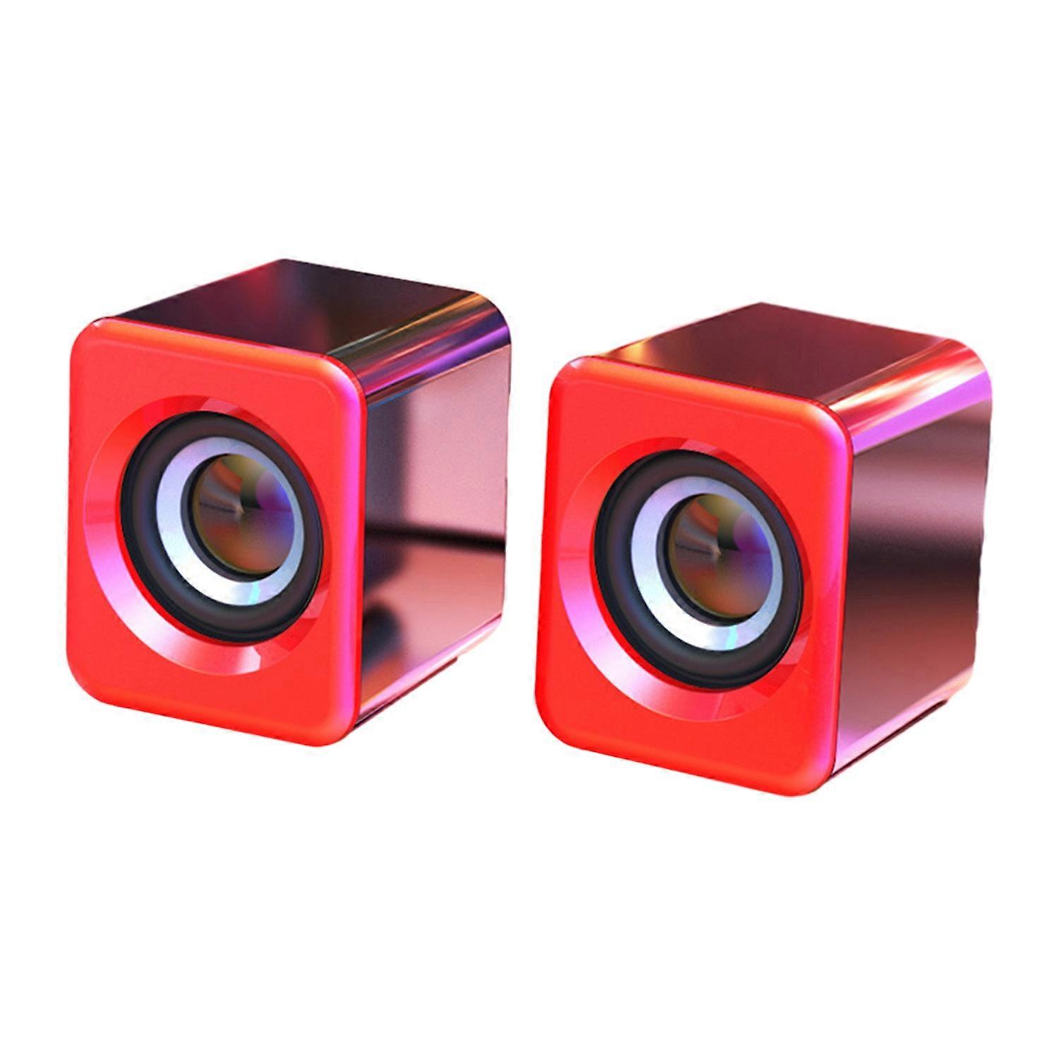 1 Pair Computer Speaker Subwoofer USB Bluetooth-compatible Wired Portable Mini Speaker No Delay