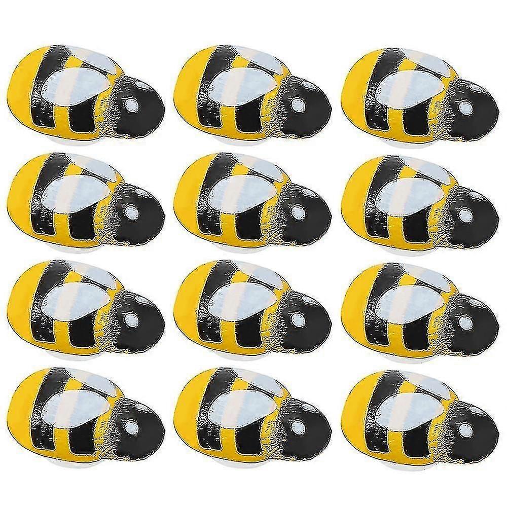 150pcs Mini Bee Wood Garden Adorable Miniature Landscape Craft Decoration