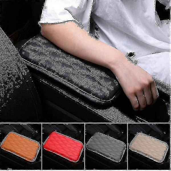 1pc Universal Car Armrest Pad Center Console Box Leather Soft Cushion