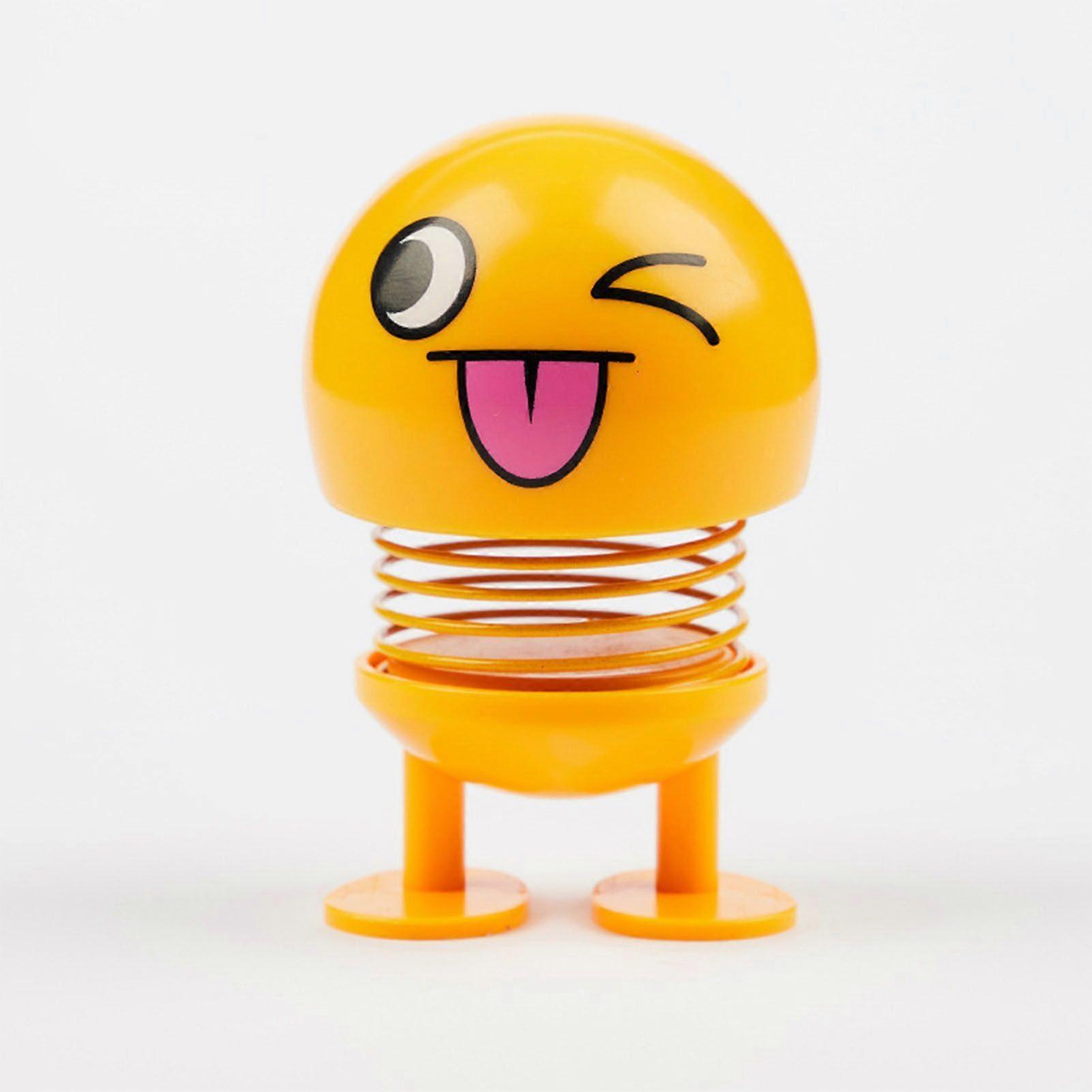 Spring Bobble Head Toy Lovely Face Reduce Driving Fatigue Emotion Doll Decoration for Car Office Desktop Type 2