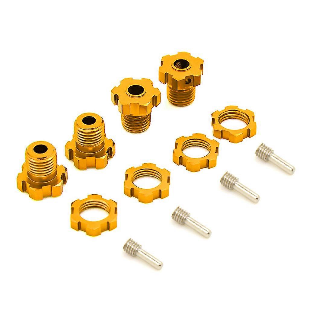 17mm Splined Wheel Hubs Nuts with Pins Assembly Accessories for E-Maxx E-Revo for Revo Summit T-Maxx Yellow