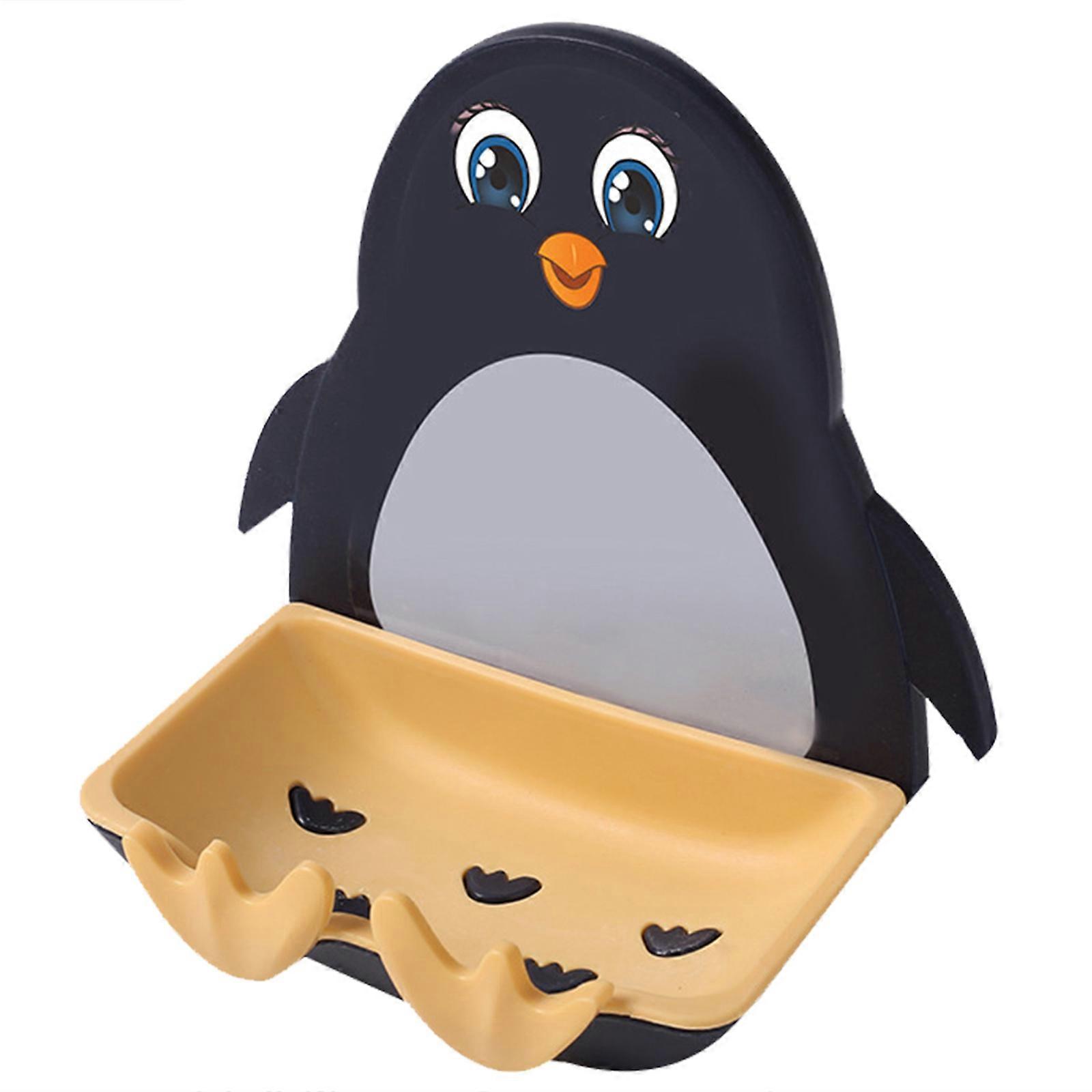 Bathroom Penguins Soap Box Decorative Organizer Party Supplies Multifunction Supplies for Bedroom Bathroom  Black