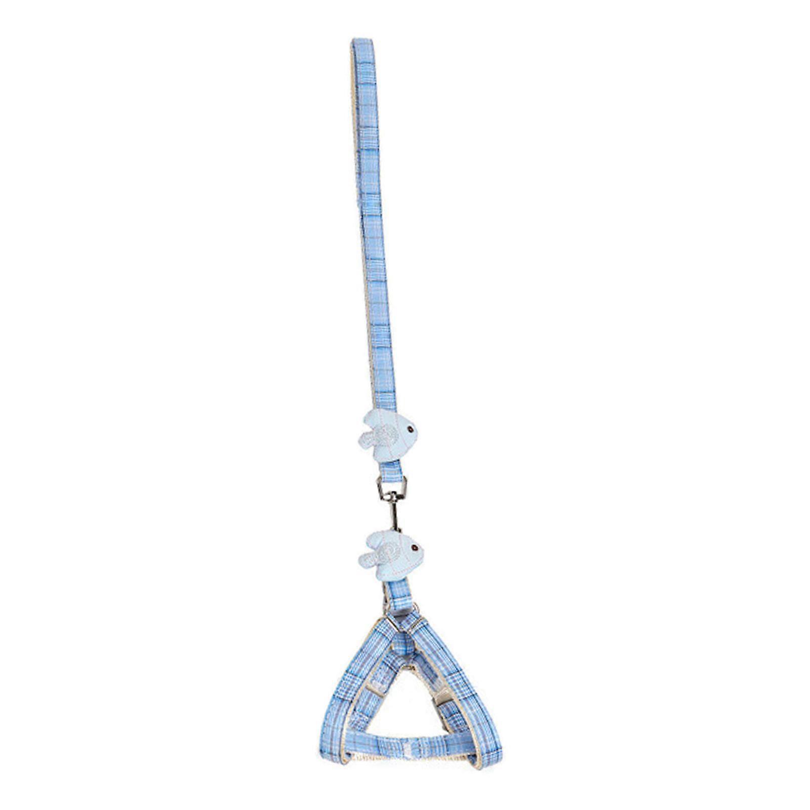 Harnais pour chien et laisse ensemble Dog Escape Proof Harnais de chaton réglable pour grands petits chiens Léger Marche douce S Bleu