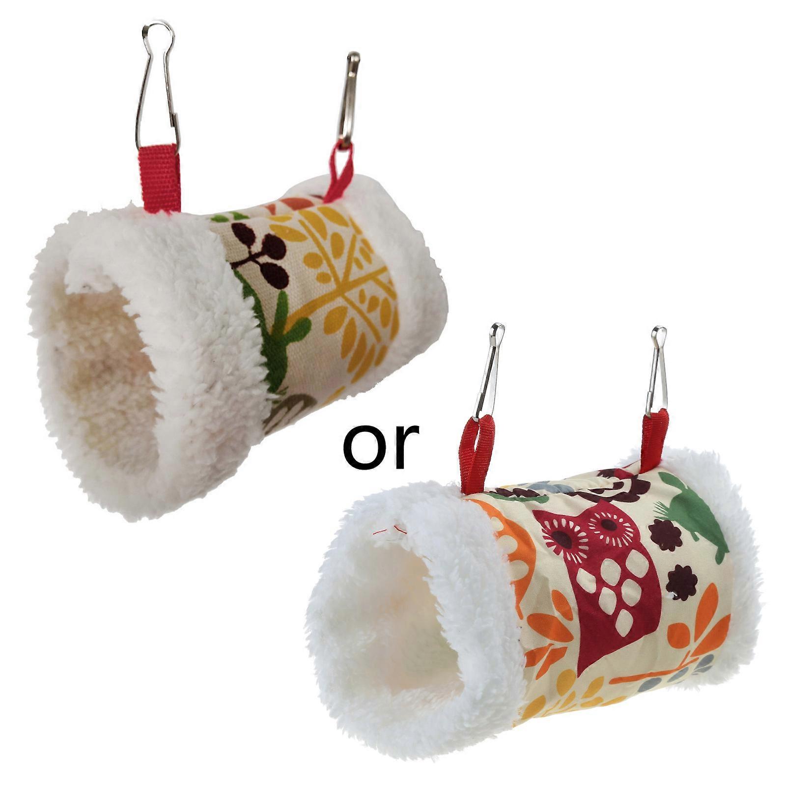Bird Hanging Hammock for Cage Winter Warm Nest Plush Tent Hideout Small Parrot Snuggle Hut for Sleeping Playing