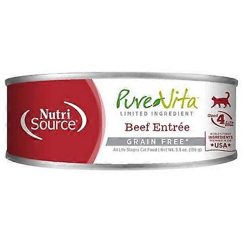 NutriSource PureVita LID kornfri kattefoder på dåse, 12 stk. / 5,5 oz / oksekød entr?e