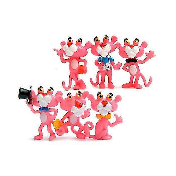 6 st rosa minipanterfigurleksaker
