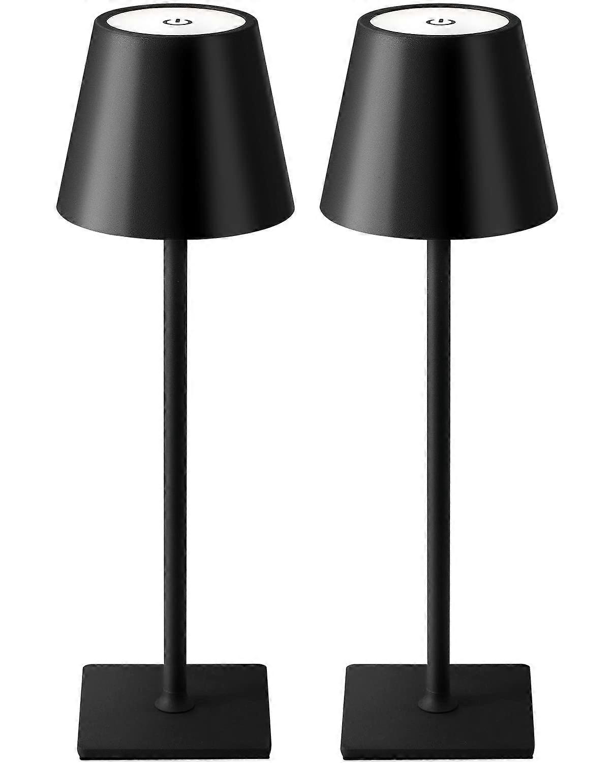 Cordless LED Desk Lamp 2 Pack for Outdoor Parties and Restaurant Use - Adjustable Brightness, Modern Design, Battery Operated