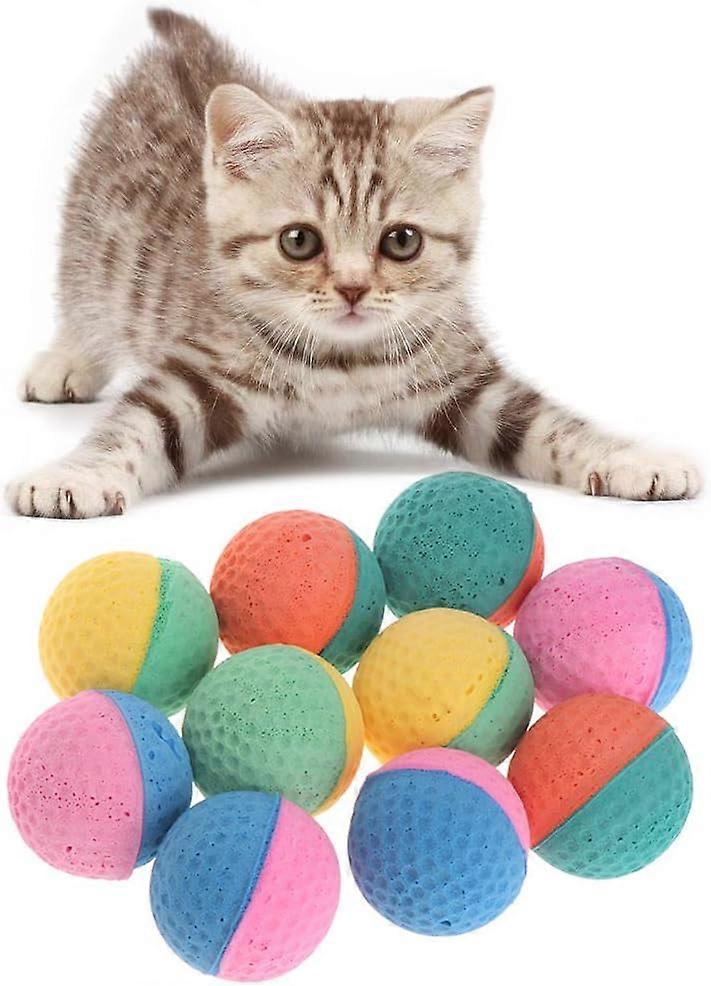 10 Pieces Pet Toy Colorful Latex Balls Chew for Dogs Cats Puppy Kitten Soft Elastic