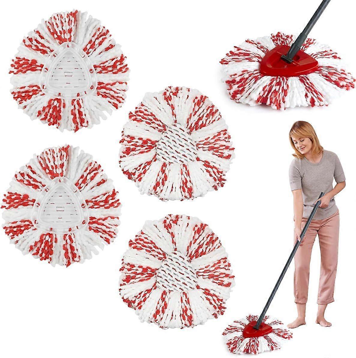 4 Pieces for O-Cedar Easywring Mop Refill Kit, 3 in 1 Microfiber for O-Cedar Easywring Mop Refill, Fits All Rotary Wringing Systems for Vileda, for Al