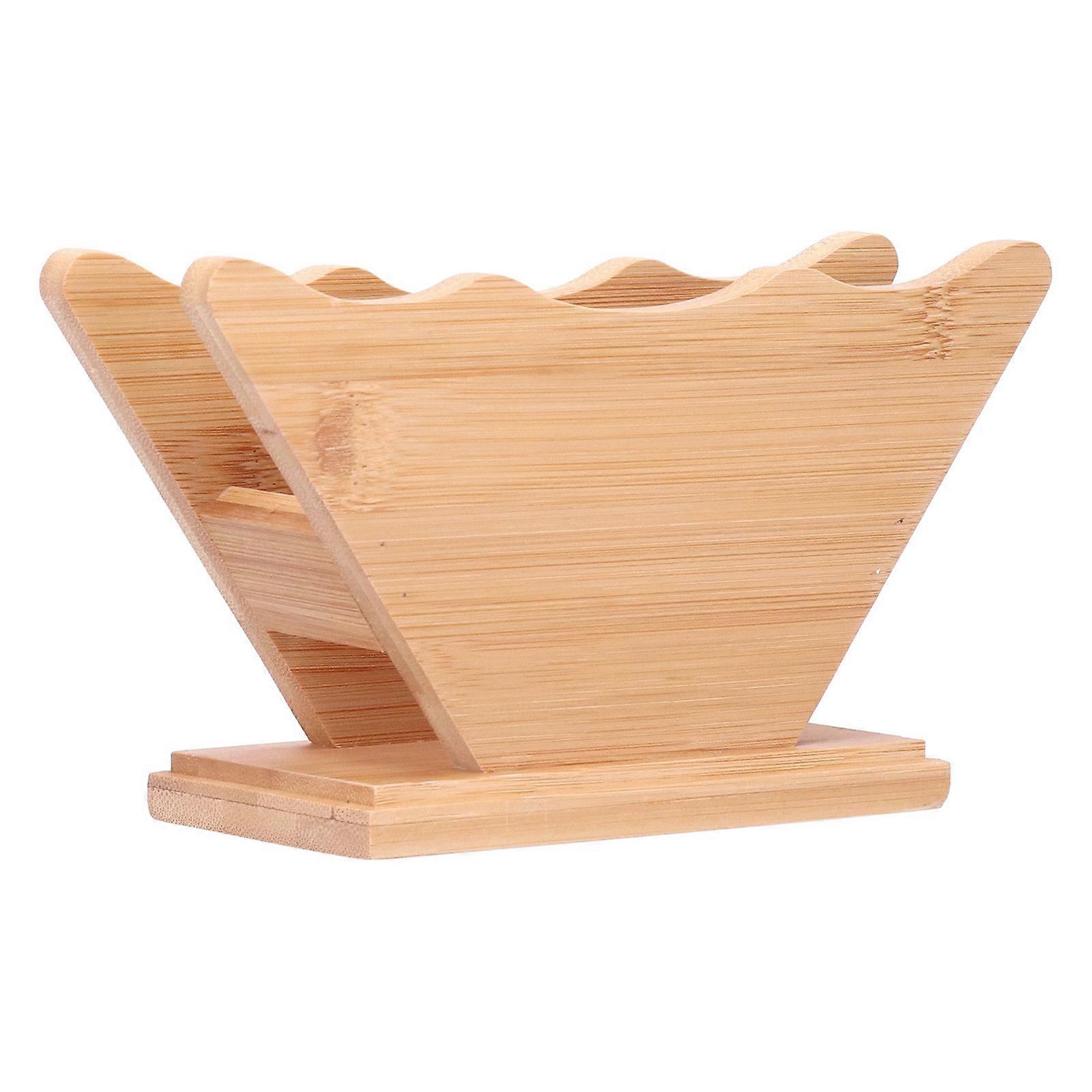 Bamboo Coffee Filter Paper Holder Dispenser with Storage Rack for Hand Drip Coffee Filters, Eco-Friendly Container