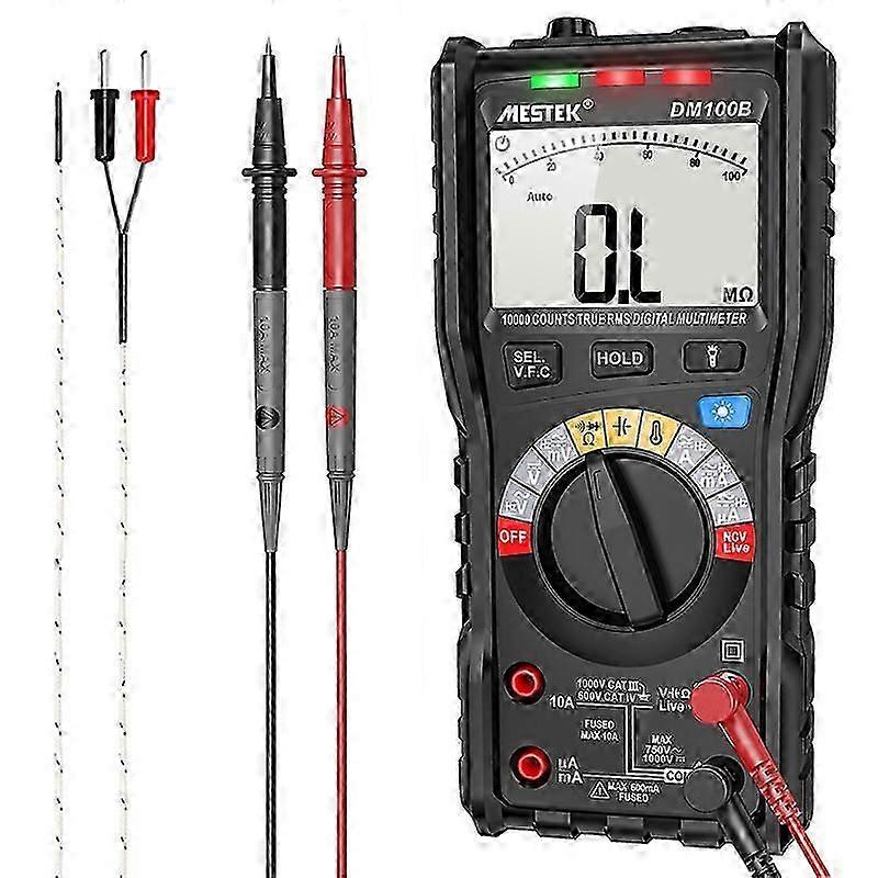 Multimeter DM100B High Accuracy 10000 Counts 1000V AC/ DC Voltage Digital Multimeter Temperature NCV True RMS Smart Multimetro
