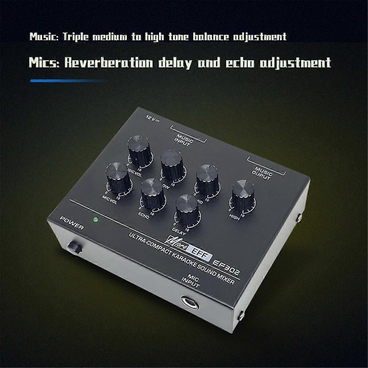 EF302 Sound Mixing Console USB Audio Mixer Microphone Recording Effects Audio Mixer EU Plug
