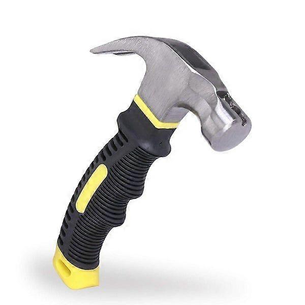 Compact 8-Ounce Hammer with Magnetic Nail Holder, Fiberglass Handle, and Anti-Vibration Rubber Grip for Home Projects