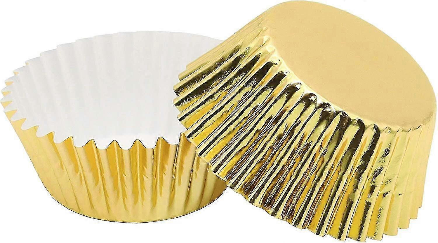 200 Pcs Gold Foil Cupcake Liners, Standard Baking Cups for Parties, Ideal Gift