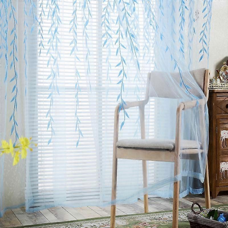 Chic Room Willow Pattern Voile Window Curtain Sheer Panel Drapes Scarfs Curtain