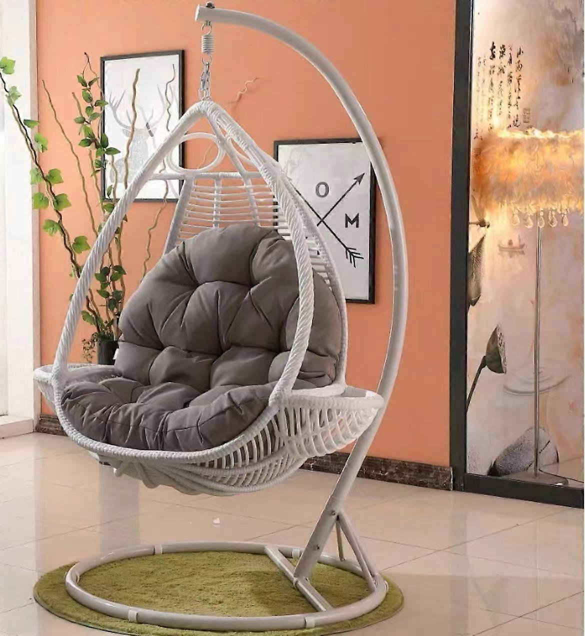 庭の屋内吊り下げ卵形スイングハンモックチェアシート厚みのあるクッションクッション枕クッション(椅子を除く)