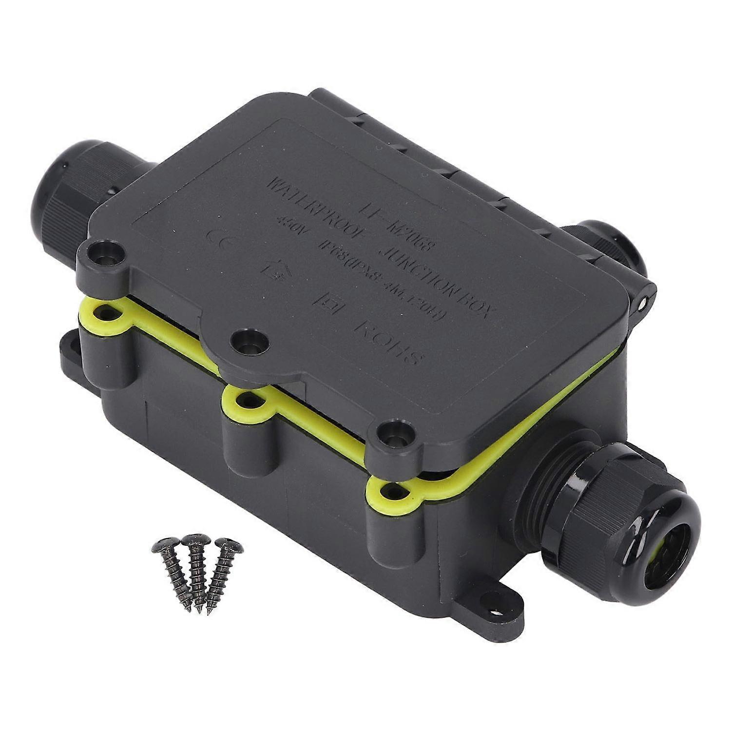Water Proof Junction Box 3 Way IP68 Plastic External Electric Power Cord Box for Outdoor Lighting 45