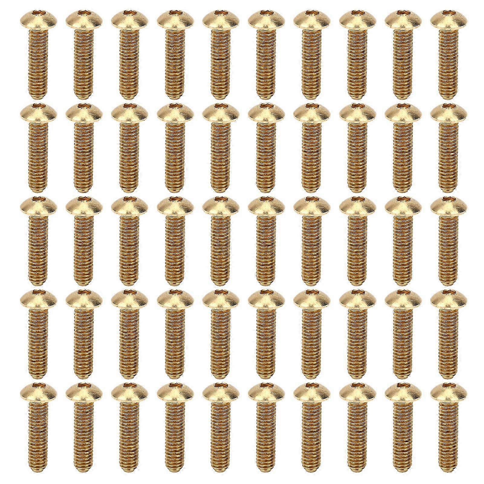 50Pcs Hex Socket Screws Half Round Head Pure Copper Hardware Accessories FastenersM4 x 16mm