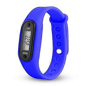 Step Count Activity Tracker Fitness Sport Watch Wrist Pedometer Lcd Adult Kid  Dark Blue