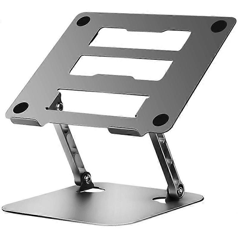 D032 Metal Foldable Laptop Tablet Bracket Adjustable Notebook Heat Dissipation Stand - Grey