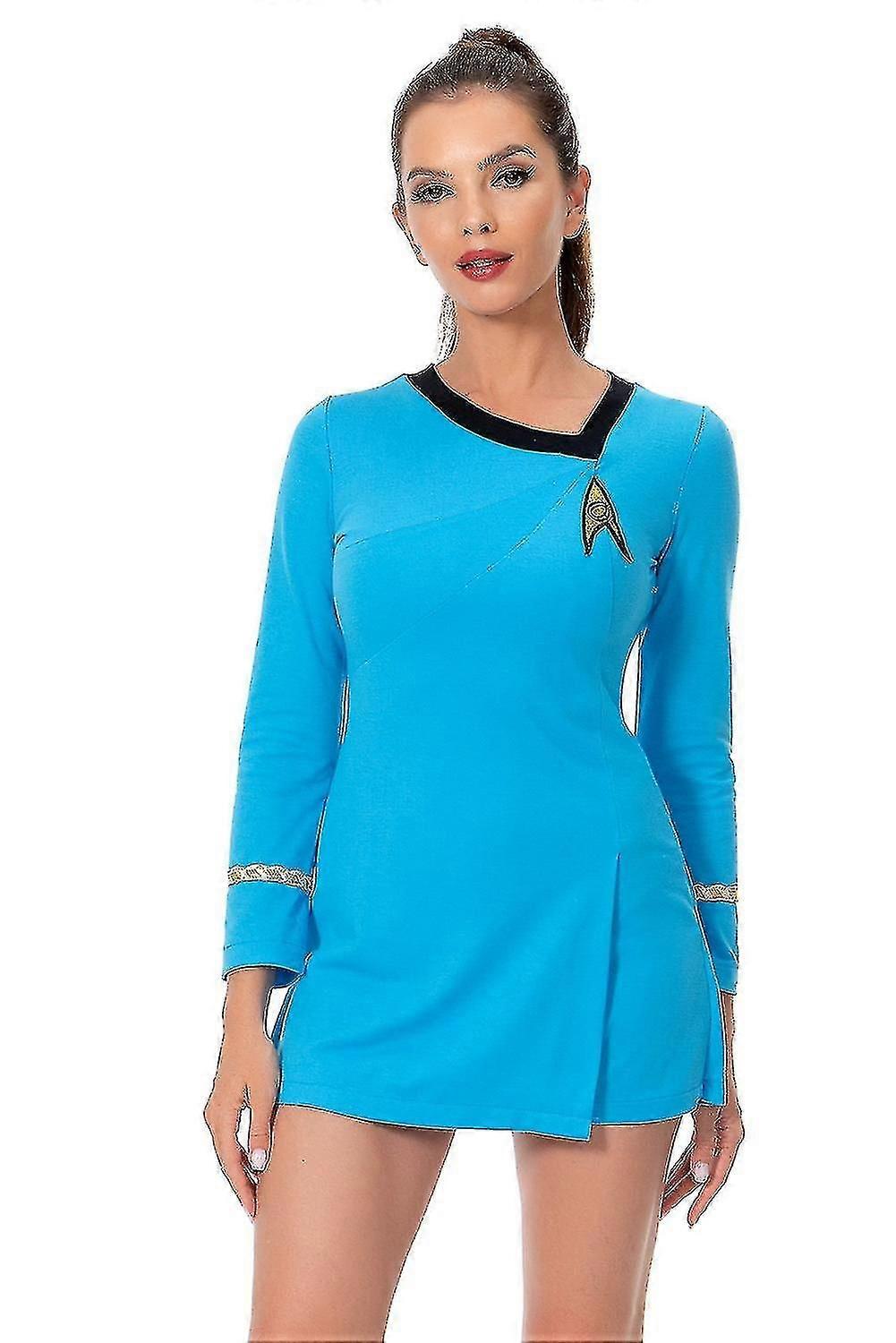Σκοτάδι Στόλος Uhura Κοστούμι Γυναίκες Κόκκινο Μπλε Στολή Φόρεμα Απόκριες Καρναβάλι Κοστούμι-Καλό