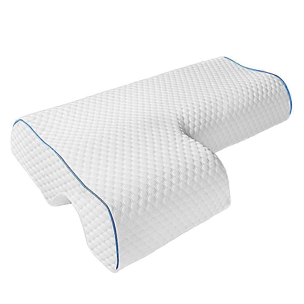 Couples Pillow with Arm Rest Memory Foam Anti Hand Pressure Neck Pain Relief Arched Sleeping Cuddle Cervical Cushion for Side Sleepers