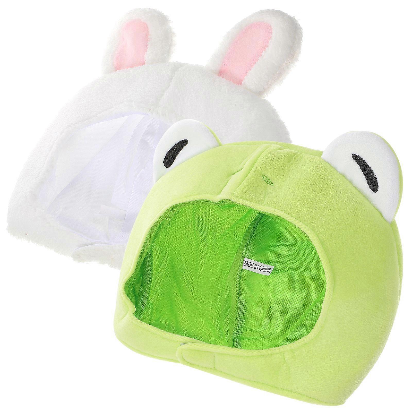 1 Set 2 Pcs Plush Hats Animals Ear Rabbit Frogs Hats Lovely Photo Props