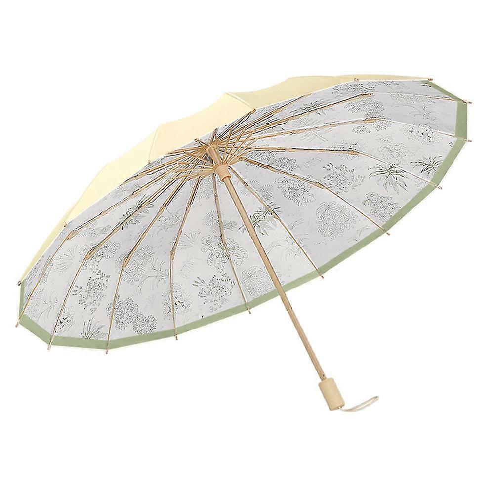 Hand-opened rain-proof dual-purpose sunshade, made of impact cloth, color glue, alloy and steel