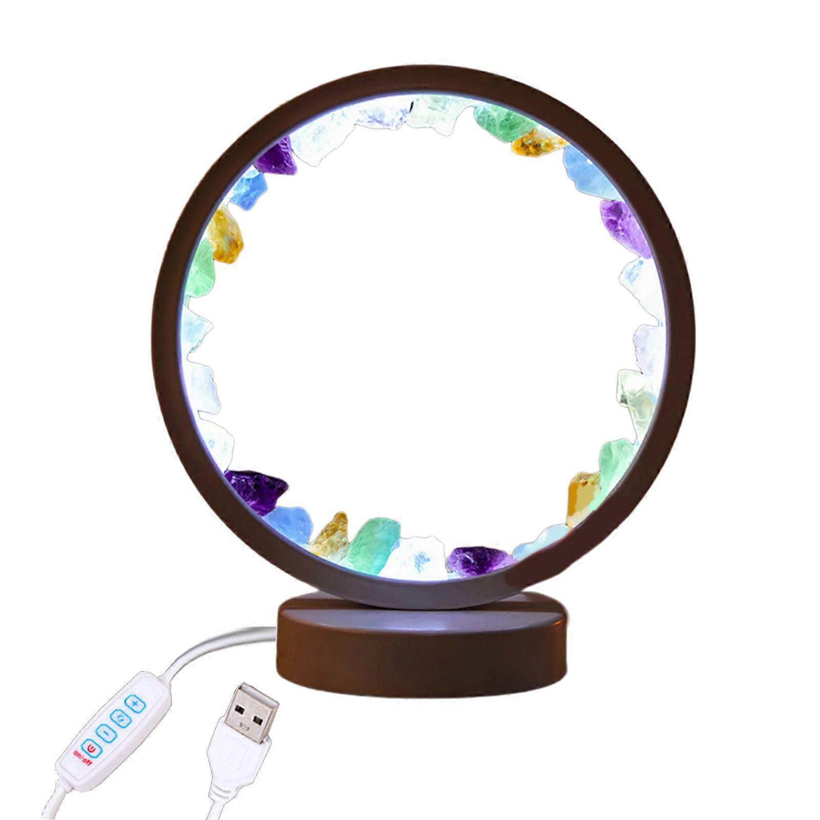 USB Healings Stone LED Night Light for Enhancing Home Decoration and Relaxing Ambiances Handcraft Crystal Lamp
