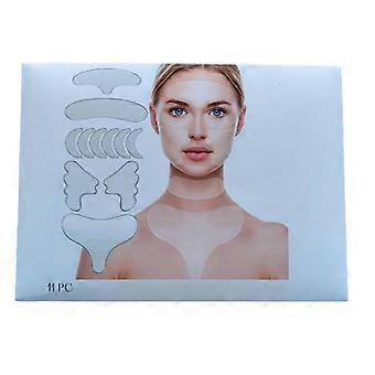 11pcs/box Face & Forehead Wrinkle Patches Soft Transparent Traceless Invisible Silicone Pad To Reduce Fine Wrinkles Reusable Eyes Neck Forehead Skin
