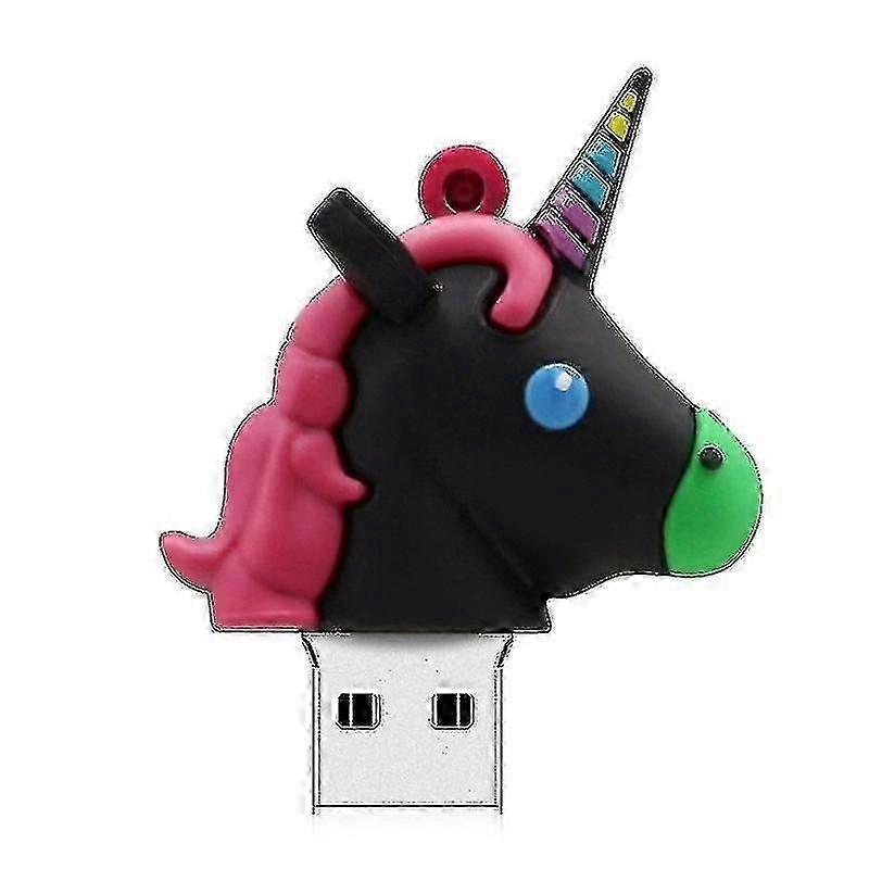 Computer Accessory Sets Microdrive 128gb Usb 2.0 Creative Unicorn Shape U Disk Black