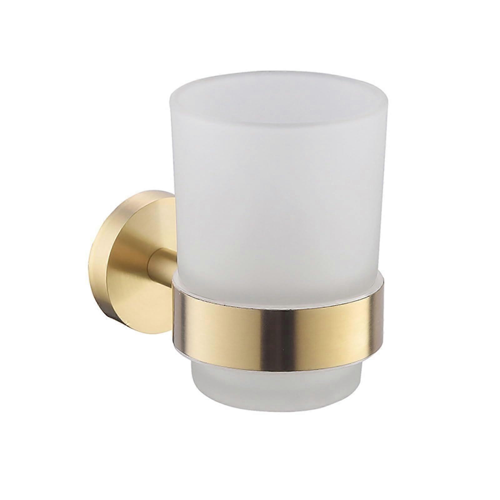 Brushed gold toothbrush holder, suitable for bathroom storage accessories