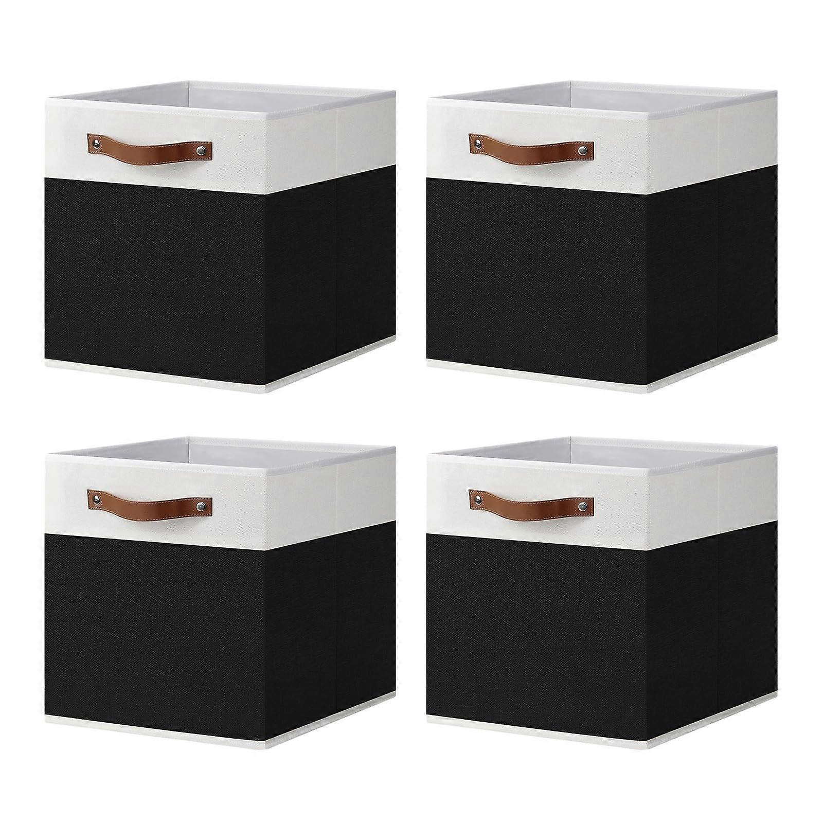 4 Pack Foldable Fabric Storage Cube B for Shelves and Closet 13x13x13