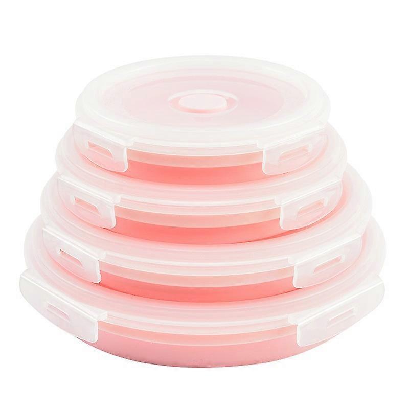 Round Collapsible Silicone Bowls with Lids, 3-Pack, 500-800-1200ML, Stackable, Microwave and Freezer Safe Food Storage